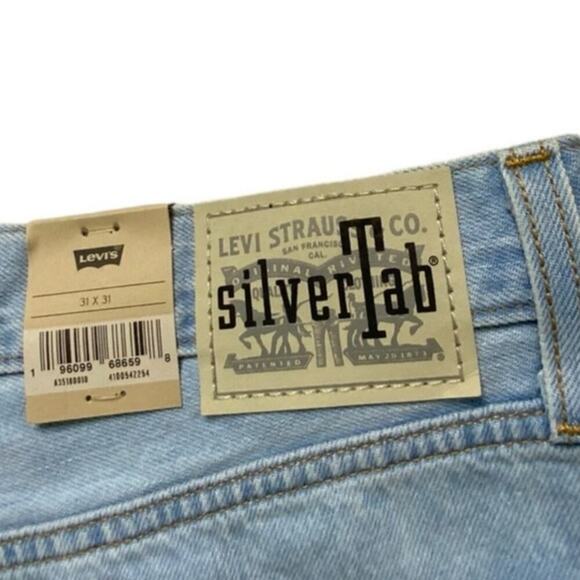 Levis Silver Tab 1994 Baggy Jeans Mens 31x31 Straight Mid Rise Distressed NWT - Picture 7 of 13